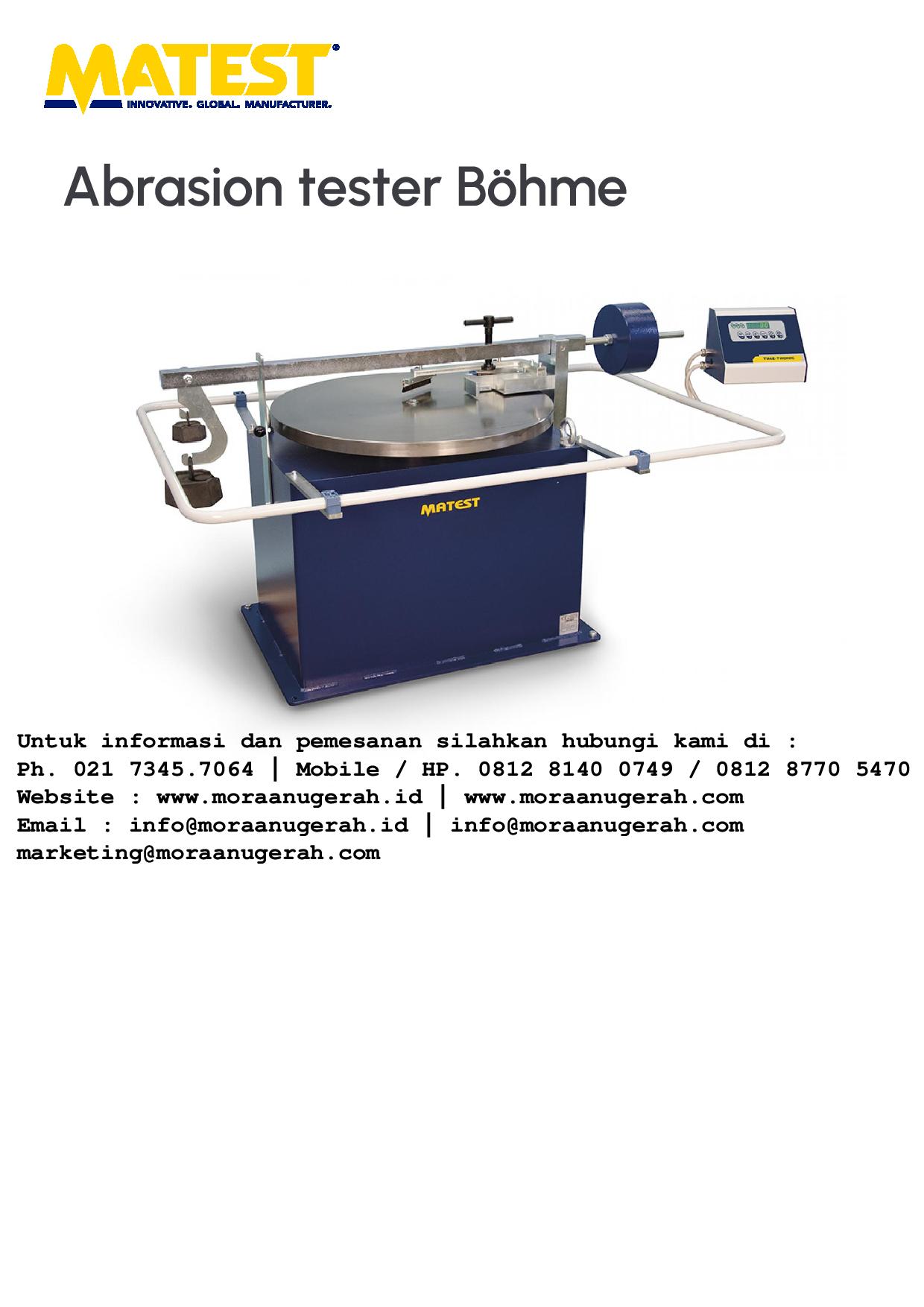 Abrasion Test Boheme - PT Mora Anugerah Berkat