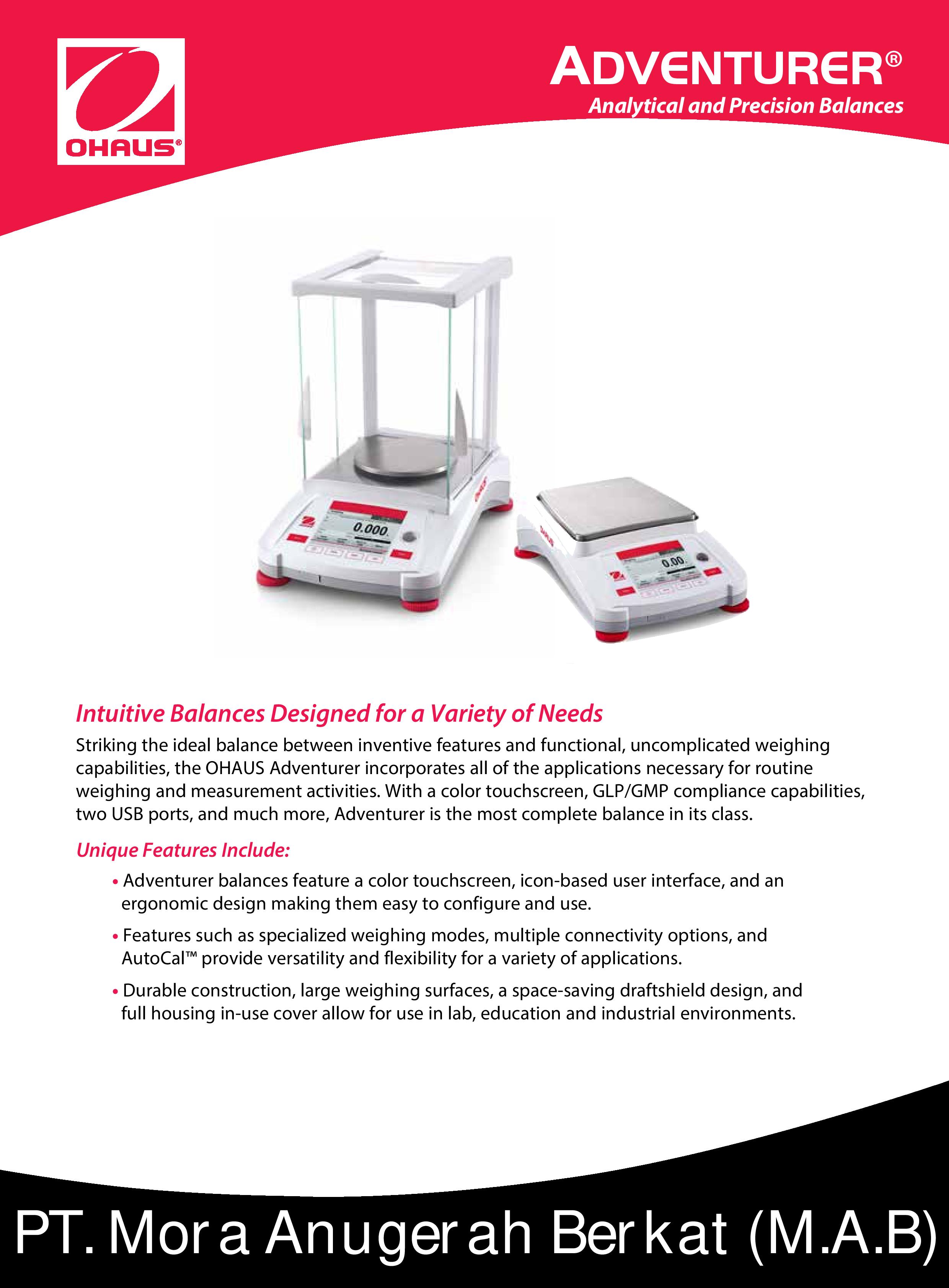 Analytical Balance AX523 - 520g x 0.001g - OHAUS