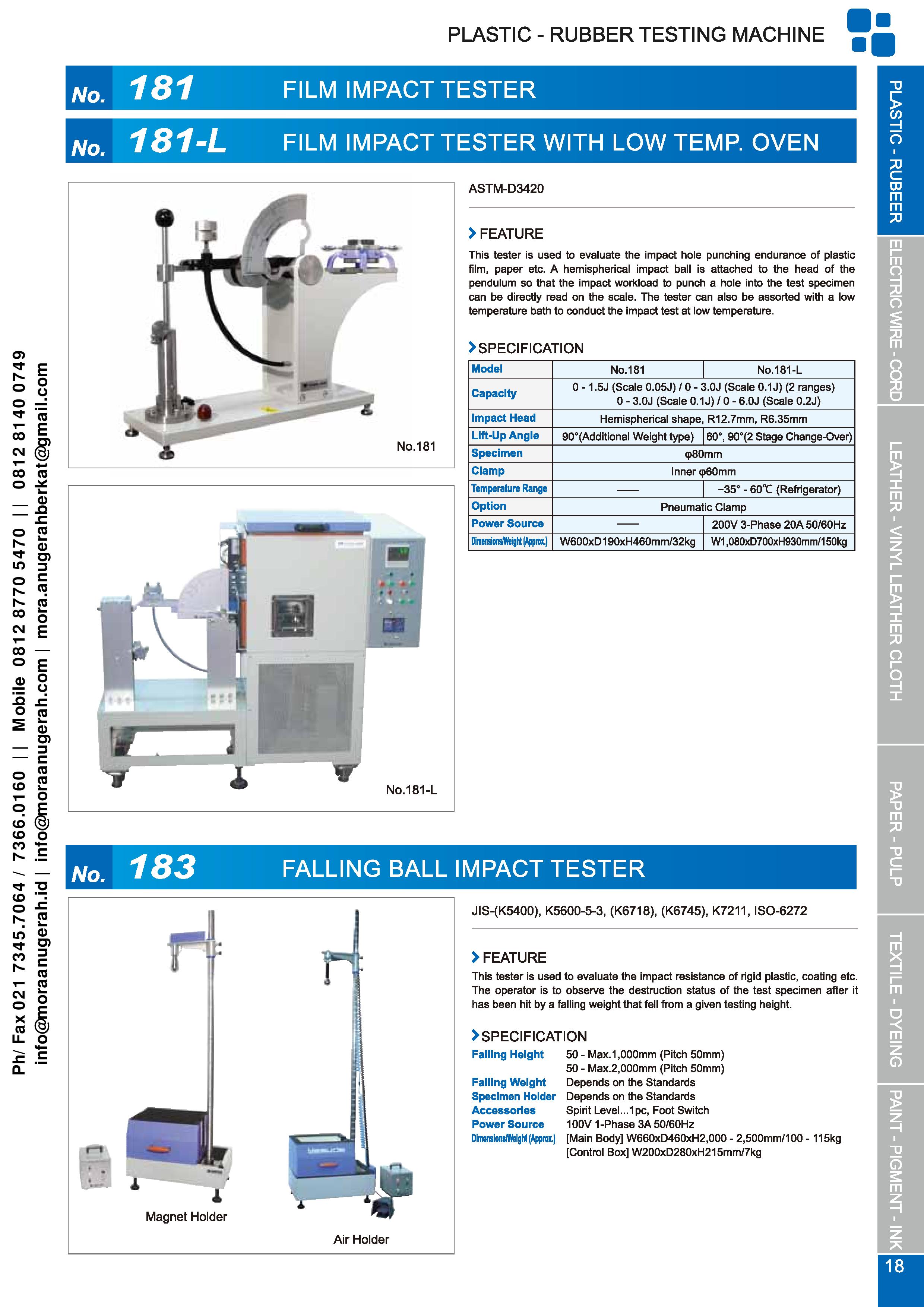No.181 Film Impact Tester