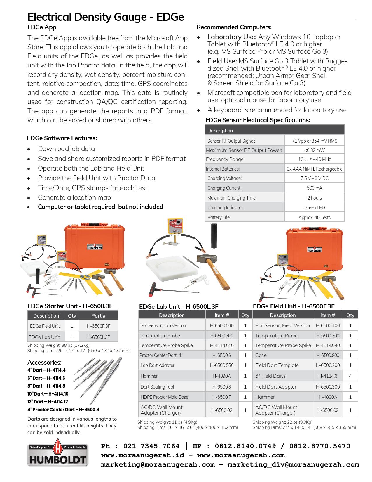 Humboldt H-6500L.3F Electrical Density Gauge User Manual