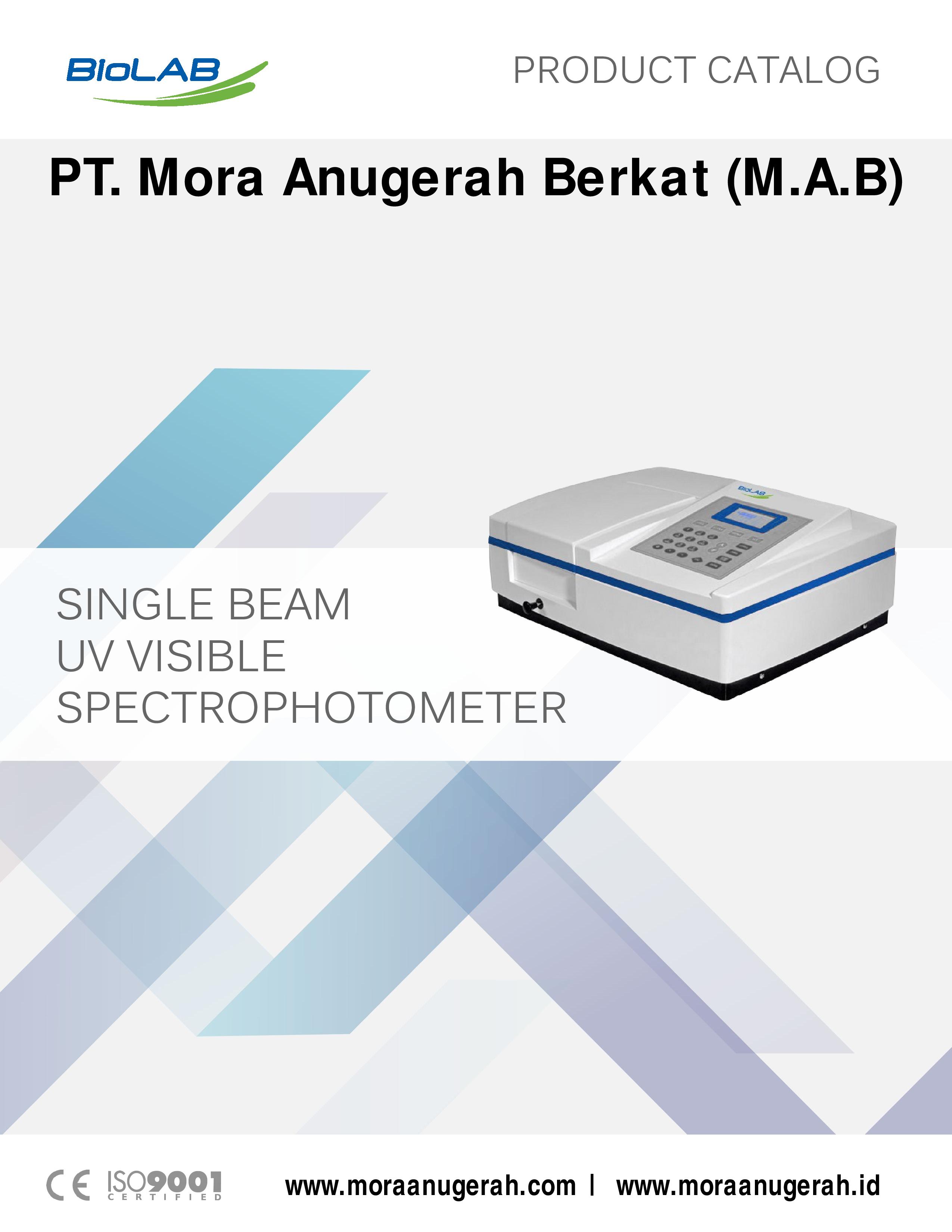 BIOLAB - Single Beam UV Visible Spectrophotometer Series