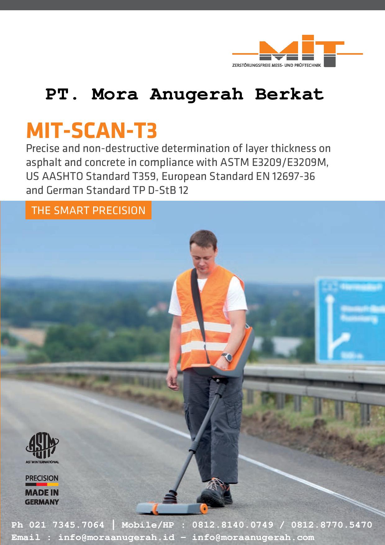 MIT SCAN T3 for Measuring Thickness of Asphalt
