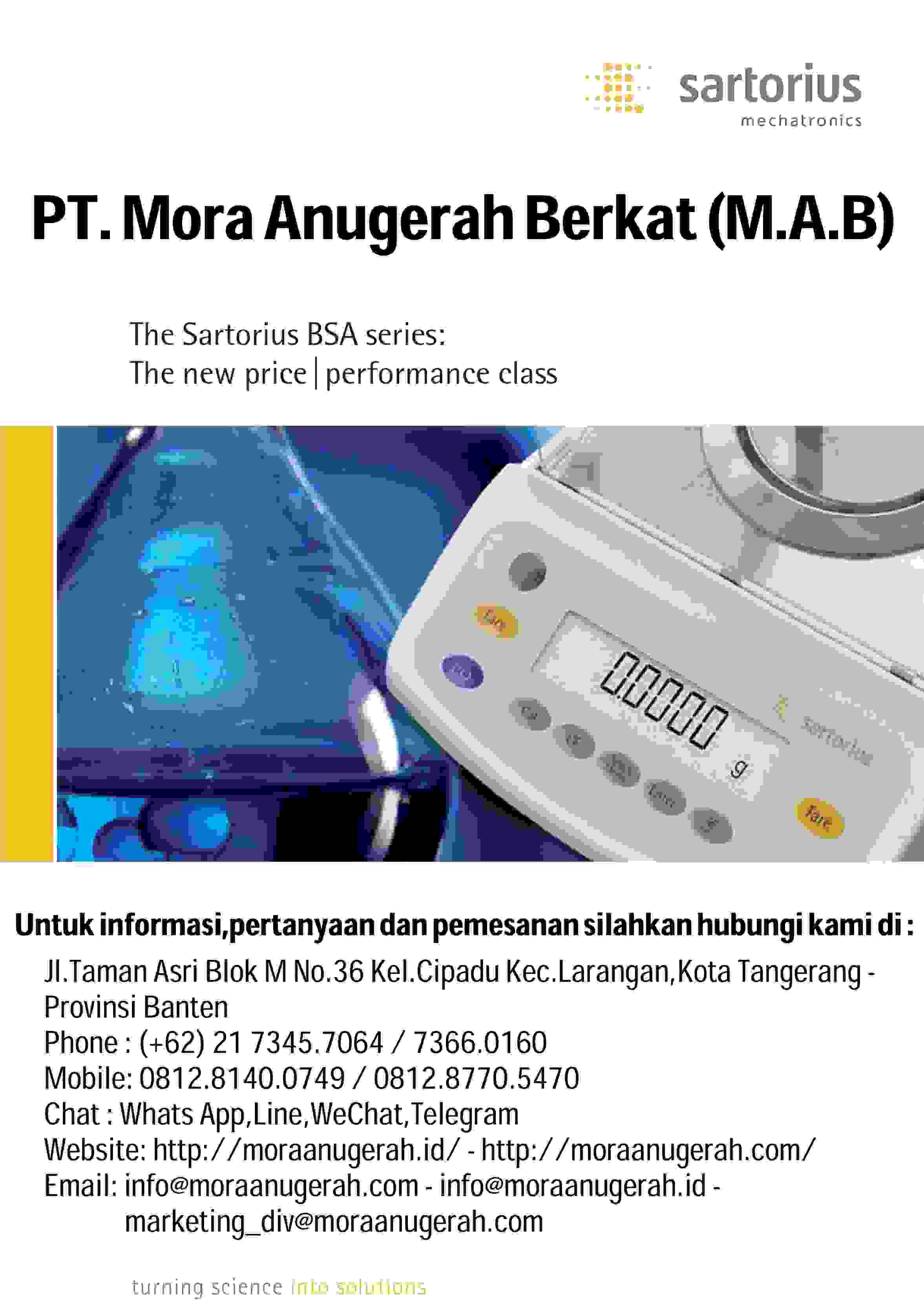 SARTORIUS BSA SERIES Catalogue
