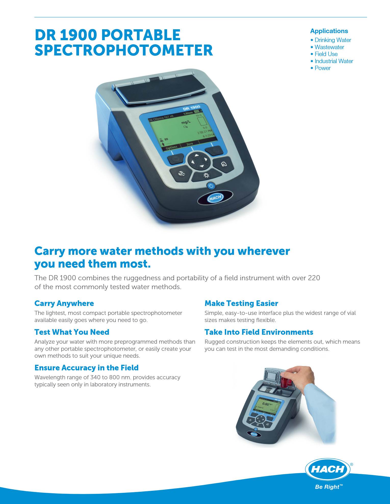 HACH DR1900 Portable Spectrophotometer Catalog